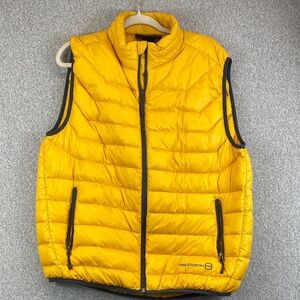 Free Country down filled puffer vest L yellow gorpcore hiking packable light